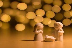 Festive lights with figurines