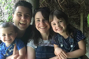 Mike and Anna Hawken with two children