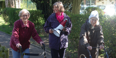 Debbie Thrower on Anna Chaplaincy sponsored walk in Alton with two older ladies