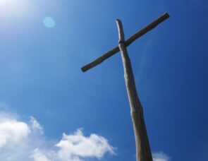 A cross with sky
