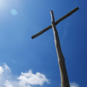 A cross with sky