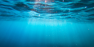 Clear blue water
