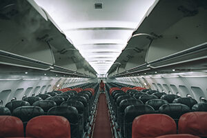 Empty plane cabin