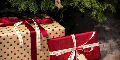 Christmas presents under tree