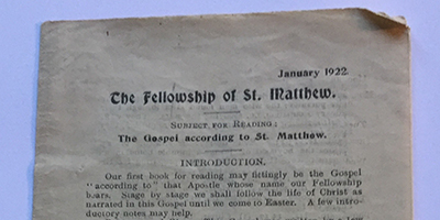 The Fellowship of St Matthew 1922
