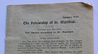 The Fellowship of St Matthew 1922
