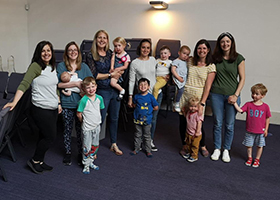 Group photo of mums and toddlers